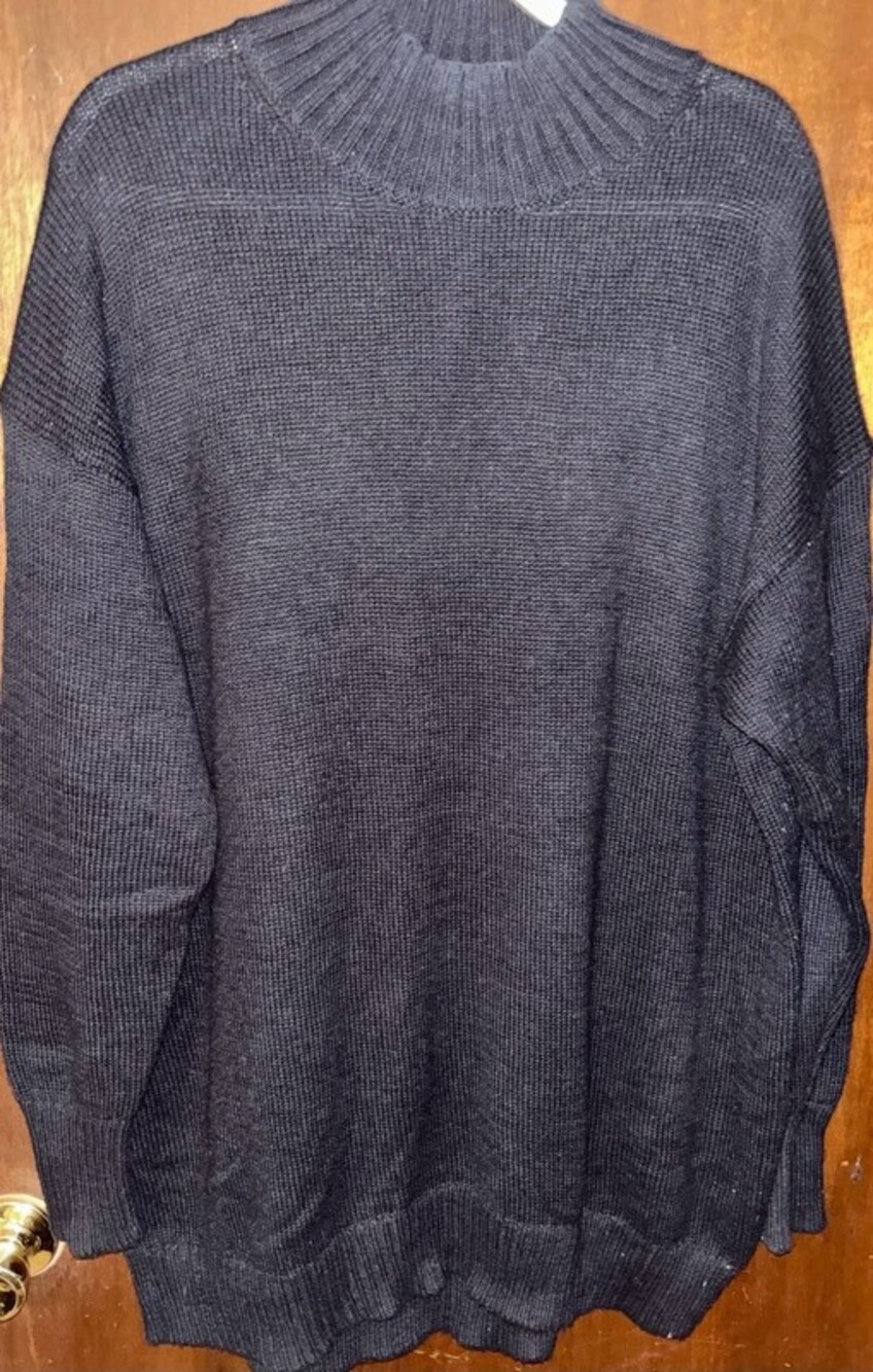 Old Navy Black Mock-Neck Shaker-Stitch Knit Sweater Size XL